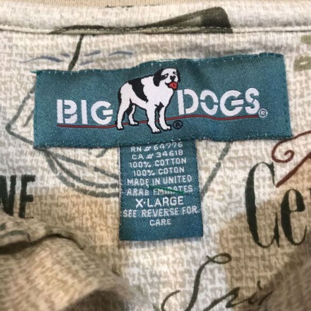 Big Dog Classic  Tan Polo Shirt Size‎ XL Poocha Rico , Pasta Dog, Grand Canine - Picture 3 of 10